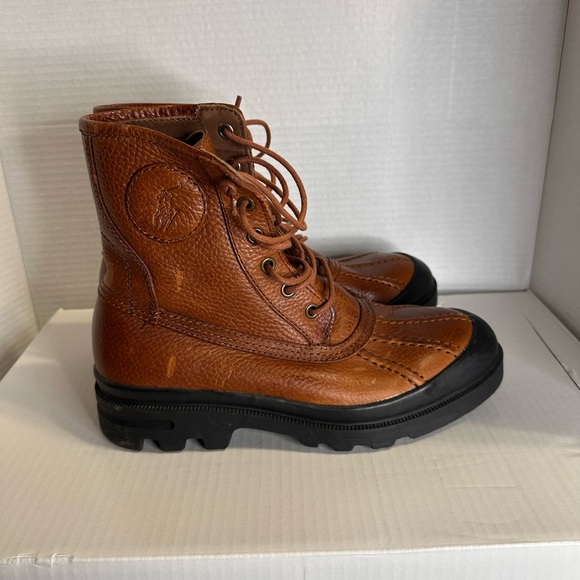Polo Ralph Lauren Other - Polo Ralph Lauren Udel Dark Brown Leather Duck Boots Mens Size 7D